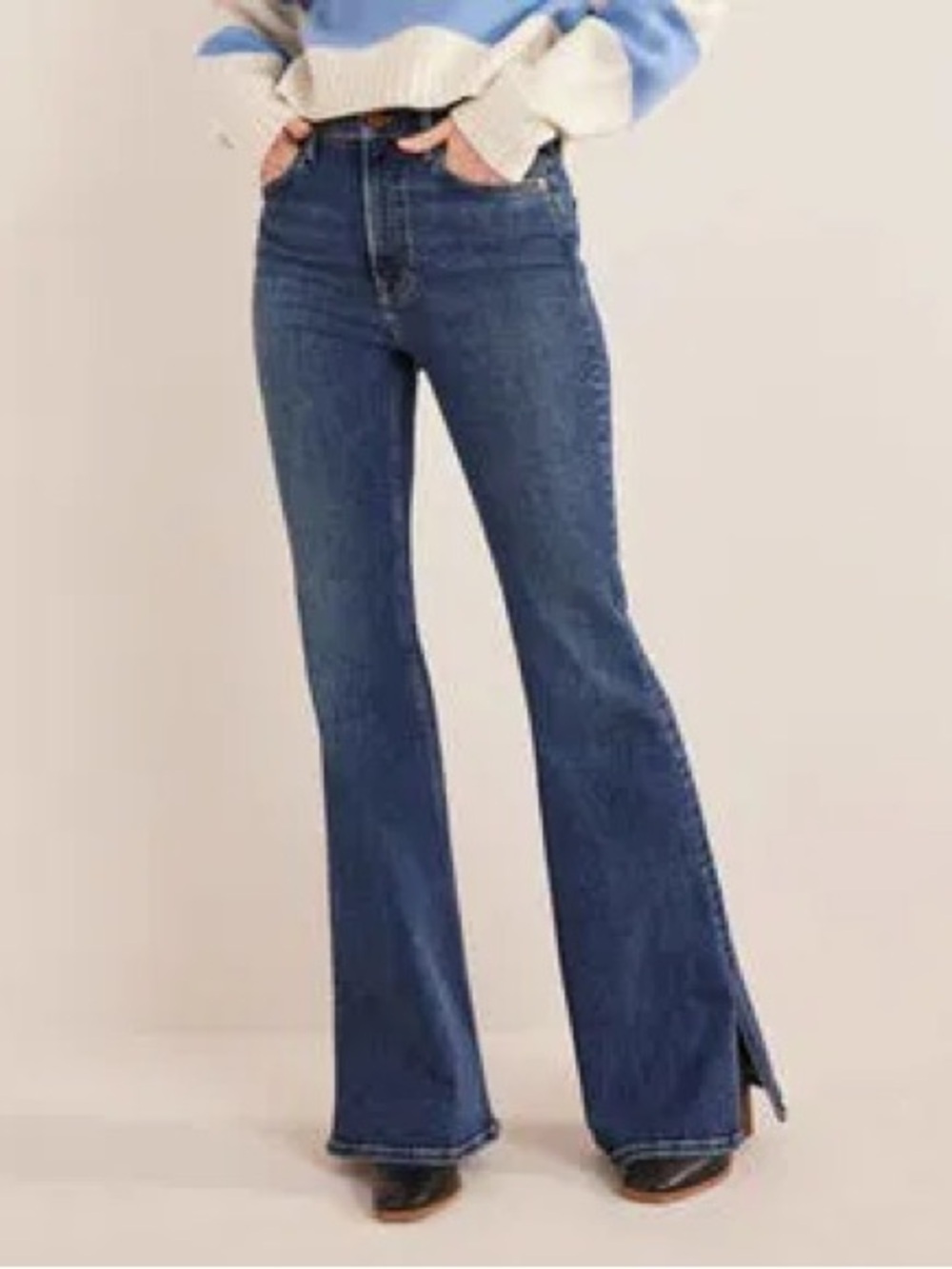 Boden Women's High-Rise Split Flare Jeans 28x32 - Picture 3 of 9